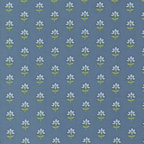Shoreline Coastal Florals Medium Blue 55301 13 Quilting Fabric