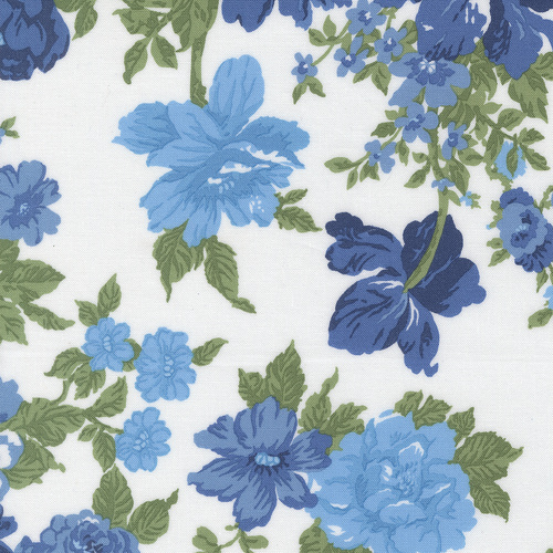 Blueprint White Multi 55330 11 Heirloom Florals Quilting Fabric