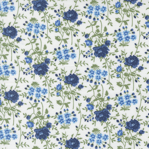 Blueprint White Multi 55333 11 Bloomsbury Florals Quilting Fabric