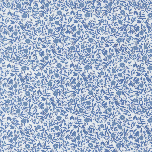 Blueprint White Blue 55335 11 Frolic Florals Quilting Fabric