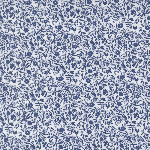 Blueprint White Navy 55335 26 Frolic Florals Quilting Fabric