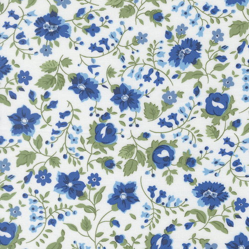 Blueprint White Multi 55338 11 Vineyard Florals Quilting Fabric