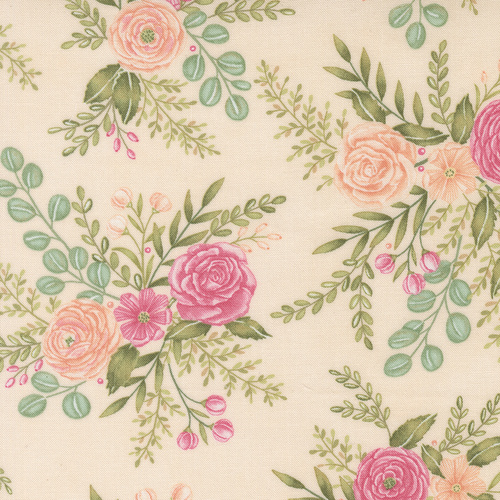 Kindness Peach 56150 12 Rose Garden Florals Quilting Fabric