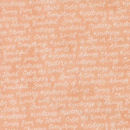 Kindness Coral 56153 24 Kind Words Text & Words Quilting Fabric
