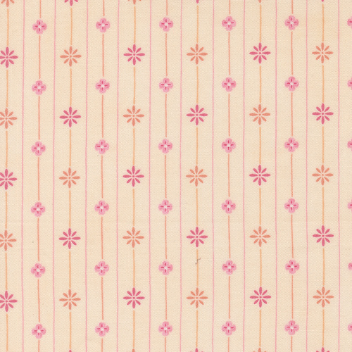 Kindness Peach 56156 12 Petals In The Wind Stripes Floral Quilting Fabric