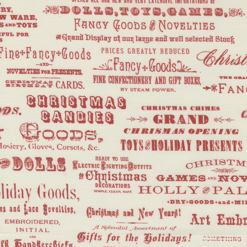 Christmas Faire Cream Red Christmas Text M739622 Quilting Fabric