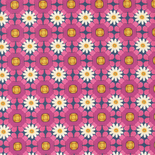 Vintage Soul Hot Pink 7437 21 Daisy Chain Stripe Crewel Embroidery