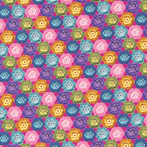 Vintage Soul Hot Pink 7438 20 Crocheted Rosettes Florals Crochet