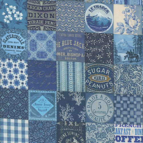 Curated In Color Blue 7461 16 Patchwork Patchwork Fabric
