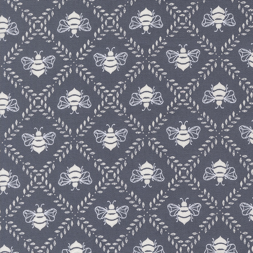Sun Drenched Canvas Indigo 43204 35CV Gathering Honey Canvas Novelty Bees Fabric