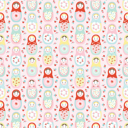 Market Day Nesting Doll Pink MK24451 Quilting Fabric