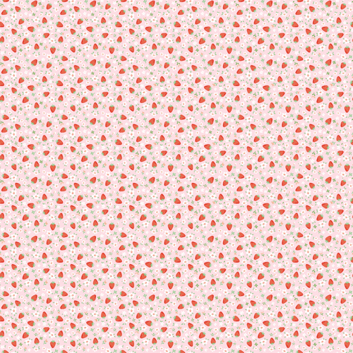 Market Day Mini Strawberries Pink MK24456 Quilting Fabric