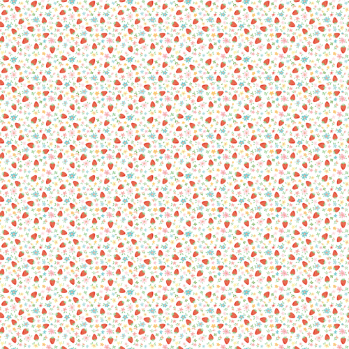 Market Day Mini Strawberries White MK24457 Quilting Fabric