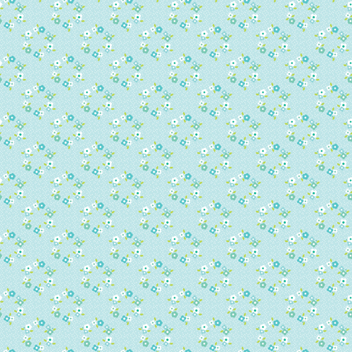 Market Day Floral Wreath Teal MK24461 Quilting Fabric