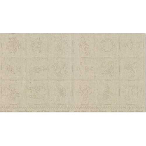 Joie De Vivre Broderie Stone 13989 12L Panel 24" x 44"