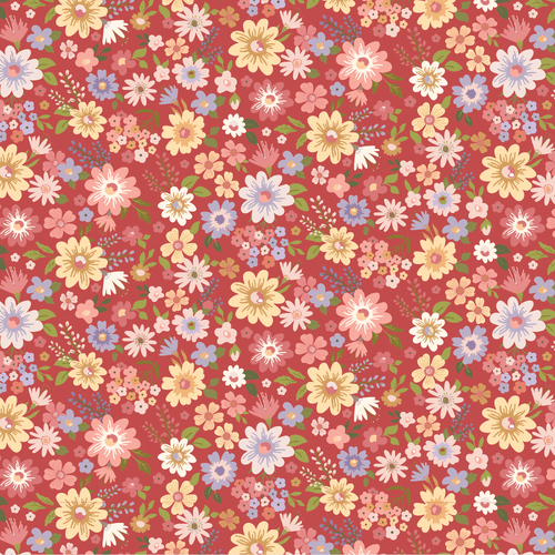 Nature Sings NS24113 Wildflowers Pink Quilting Fabric