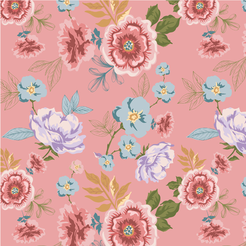 Nature Sings NS24121 Rose Garden Pink Quilting Fabric