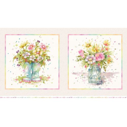 Boots & Blooms PB4732B 24" Boot Pillow Panel