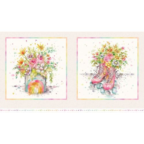Boots & Blooms PB4733MU 24" Skate Pillow Panel