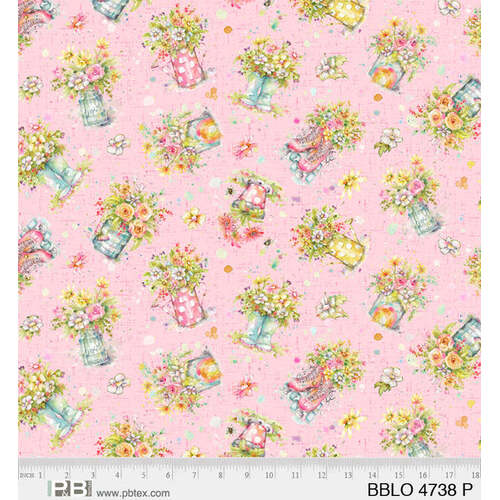 Boots & Blooms PB4738P Multi Tossed Floral Quilting Fabric