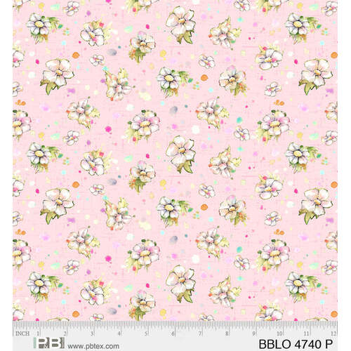 Boots & Blooms PB4740P Pink Floral Quilting Fabric