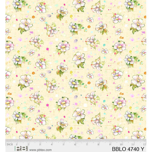 Boots & Blooms PB4740Y Yellow Floral Quilting Fabric