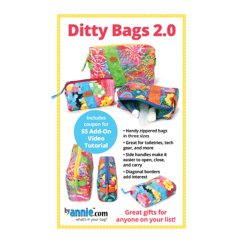 By Annie Patterns Ditty Bag Zippered Pouches