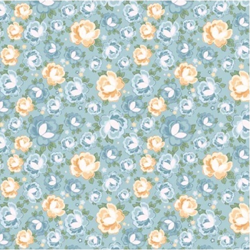 Rosy Cheeks Greetings Blue RC25244 Patchwork Fabric 