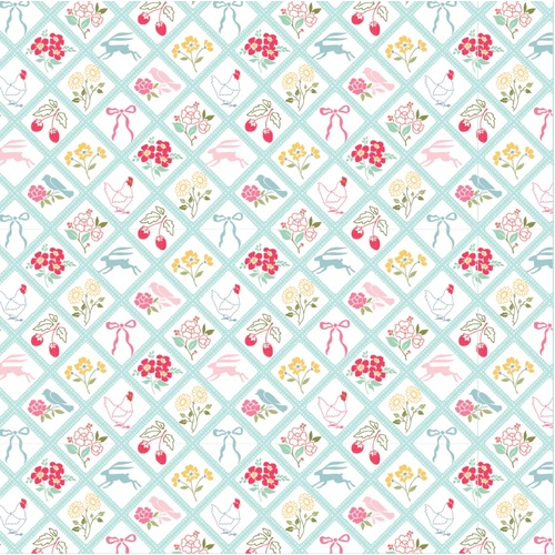Rosy Cheeks Bon Jour Blue RC25247 Patchwork Fabric 
