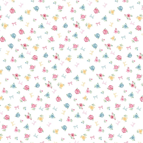 Rosy Cheeks Welcome White RC25249 Patchwork Fabric 