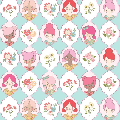 Rosy Cheeks Mornin' Blue RC25262 Patchwork Fabric 