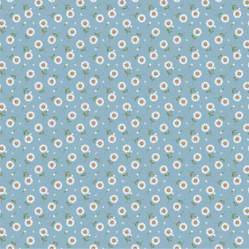 Sunshine & Chamomile Tossed Daisies Blue SC23505