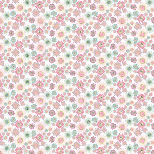 Le Petit Escargot Sunny Daisies White SL26410 Quilting Fabric
