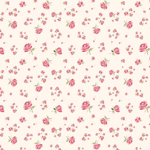 Stolen Moments Tossed Rose Blanc SM25313 Quilting Fabric