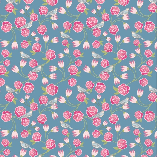 Stolen Moments Vintage Vine Bleu SM25317 Quilting Fabric