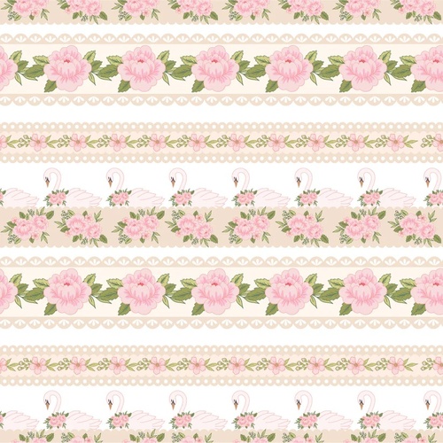 Stolen Moments Laces & Roses Blanc SM25322 Quilting Fabric