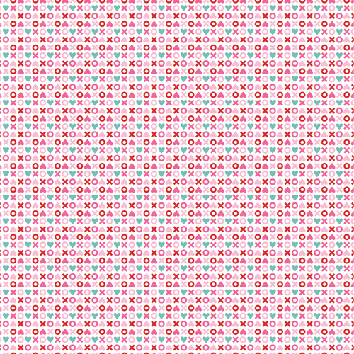 Smitten Chicken XOXO Hearts White SN251103 Quilting Fabric