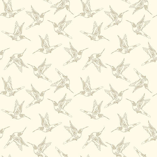 Serenity Blooms Humingbird Dance Cream SR24504 Quilting Fabric 
