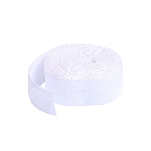 By Annie Fold Over Elastic White 20mm (3/4 ") - Sold per 1m length