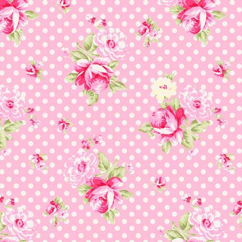 Posie Large Rose TW07-Pink Patchwork Fabric