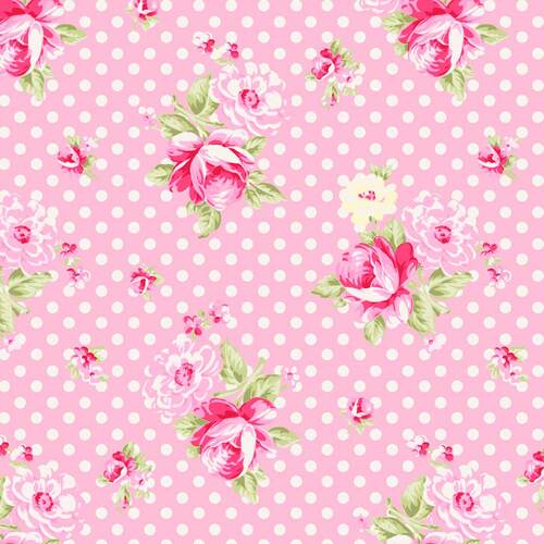 Posie Large Rose TW07-Pink Patchwork Fabric