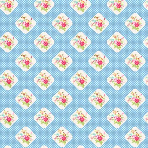 Posie Roses on Dots TW08-Blue Patchwork Fabric