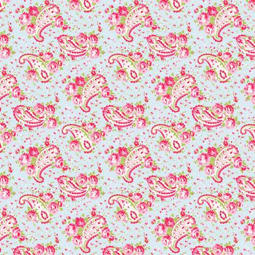 Posie Paisley TW09-Blue Patchwork Fabric