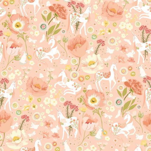 Unicorn Dreams Dreamland Peach UD25702 Quilting Fabric 