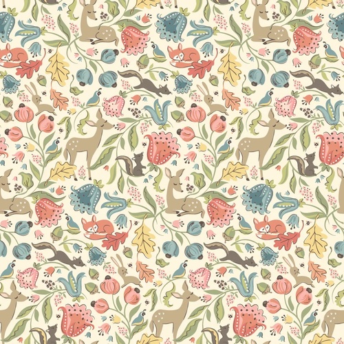 Wildwood Dwellings Deer Meadow Cream WW25100 Quilting Fabric 