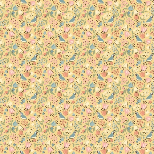 Wildwood Dwellings Quail Hollow Yellow WW25103 Quilting Fabric 