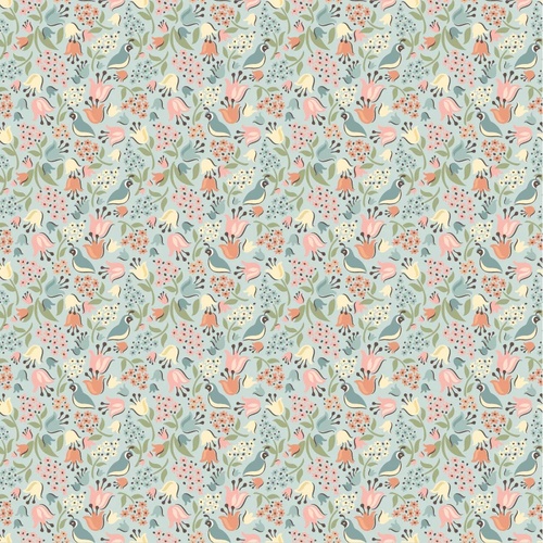 Wildwood Dwellings Quail Hollow Lt Teal WW25104 Quilting Fabric 