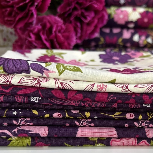 Wild Meadow Prune & Boysenberry 9 X 1/4 m Piece Bundle 