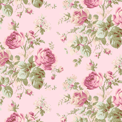 French Roses Viney RosesY3978-41 Light Pink Quilting Fabric