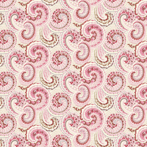 French Roses Paisley Y3980-42 Pink Quilting Fabric